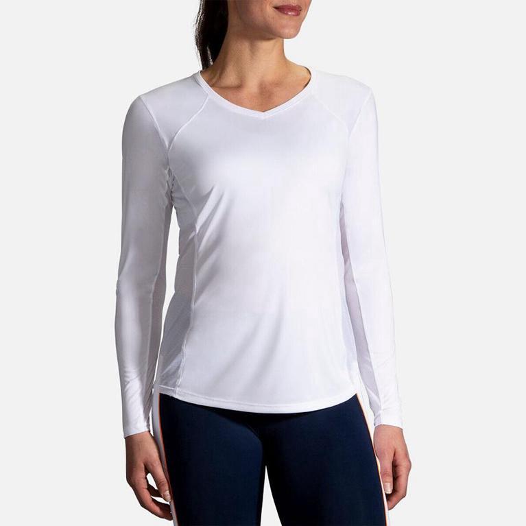 Brooks Stealth Women's Long Sleeve Running Shirt - White (59683-DCSU)